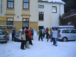 Sammeln auf dem Parkplatz